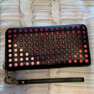 Fossil black with colorful dots wallet